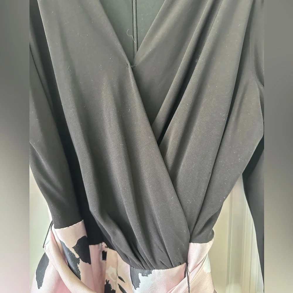 R&M Richards Black and Pink Floral Dress - Picture 3 of 7